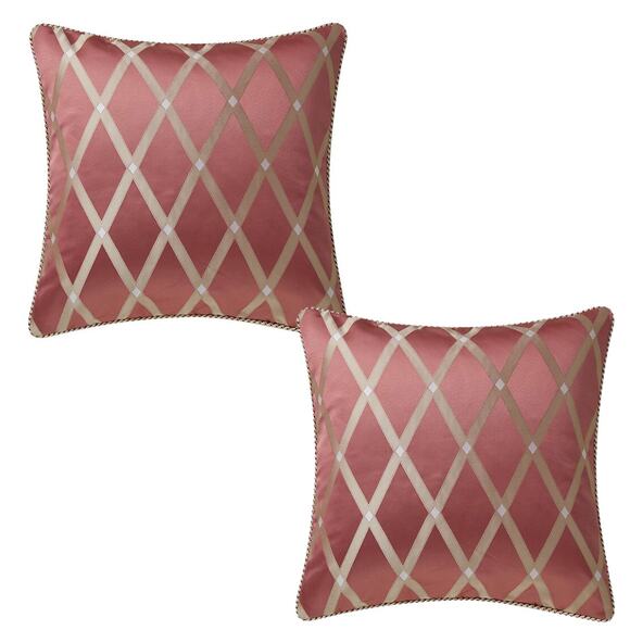 Waterford Shanor Anora Blush Pink Euro Pillow Sham Set Lattice Motif - Picture 1 of 6
